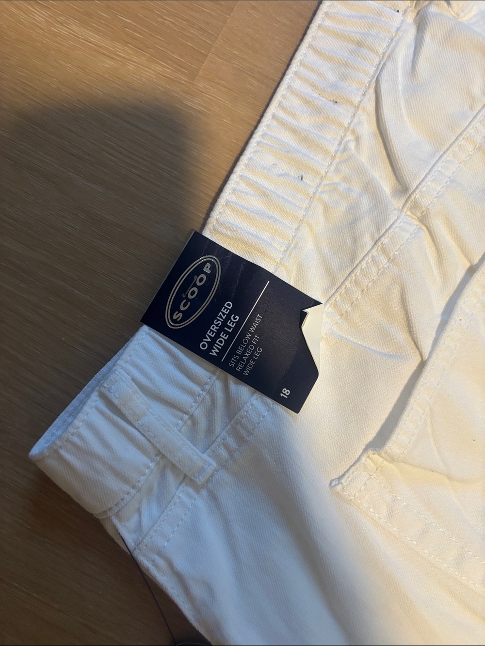 NWT Scoop Baggy Wide Leg White Jeans size 18 - Picture 5 of 5